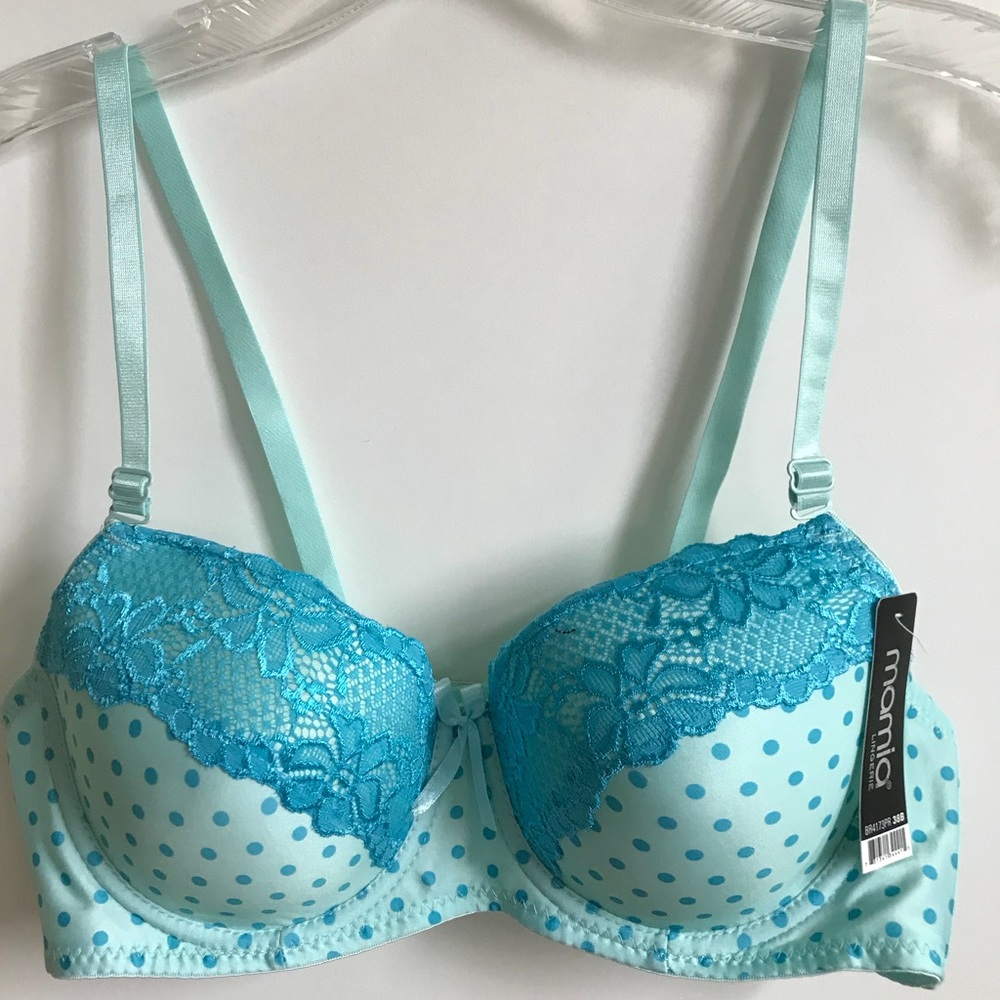 NWT 38B Aqua / Blue / Light Blue Underwire Bra